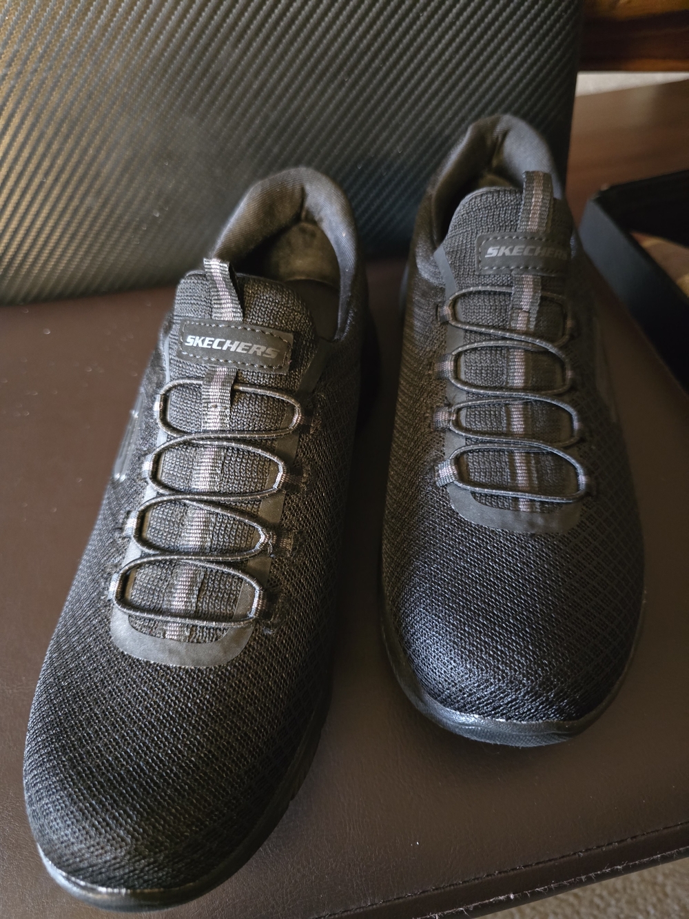 All-Black Summits Mesh Sneakers
